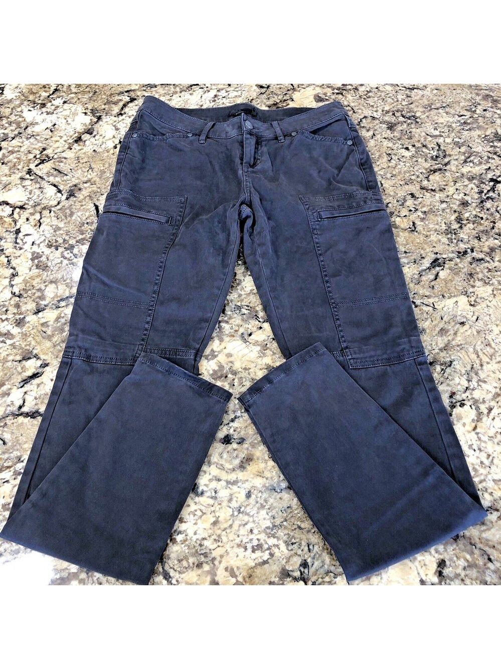 Size 2 X 31.5 PrAna Womens Cargo Pants Tapered Leg Black Low - Mid Rise CN